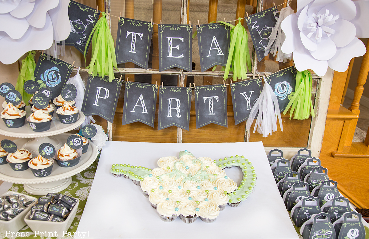 Free Teapot Cupcake Cake Template and Tutorial by Press Print Party!