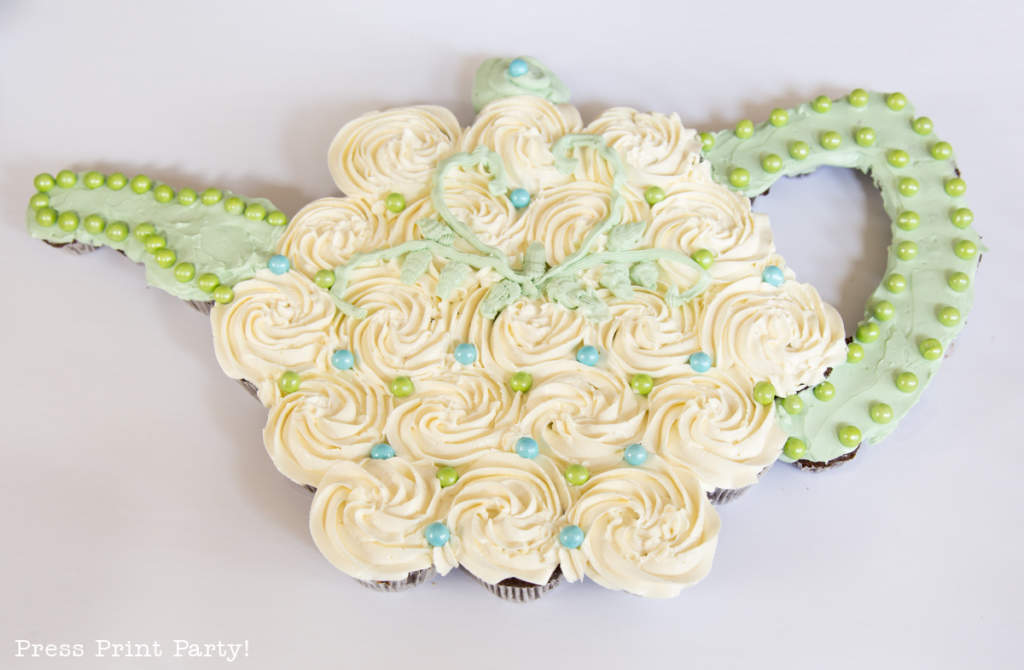 Free Teapot Cupcake Cake Template and Tutorial by Press Print Party!