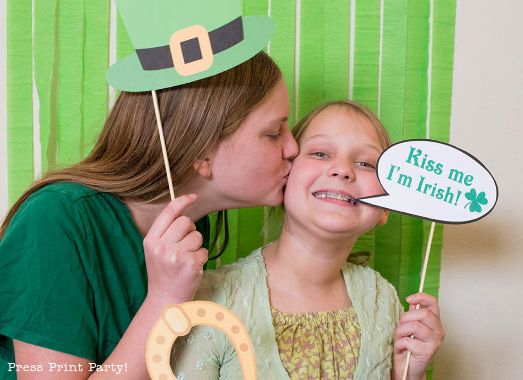 Free St. Patrick's day photo booth props. By Press Print Party!