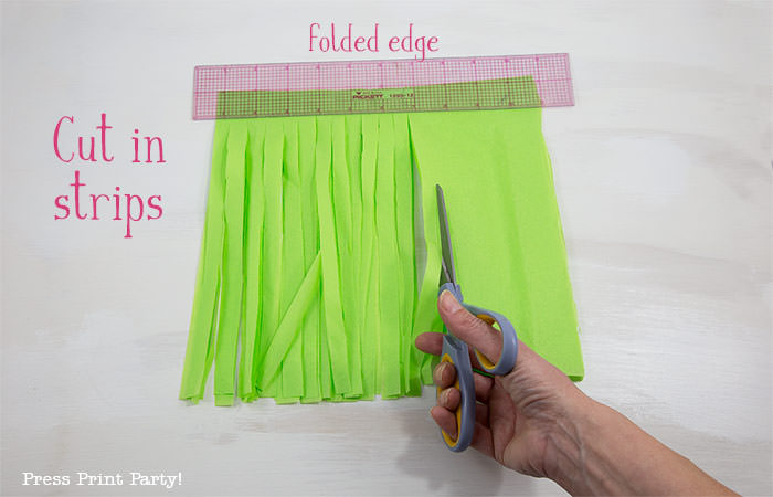 cut fringes- tissue paper garland tutorial Press Print Party!