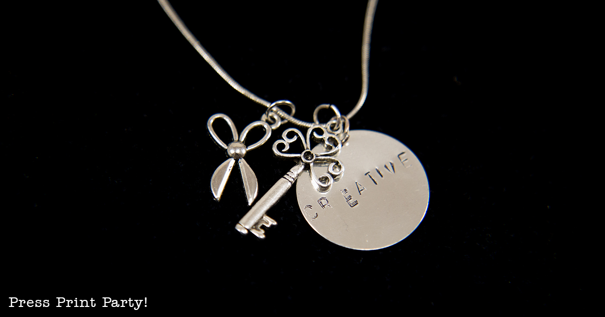 An Inspirational Mother Daughter Date She'll Treasure Forever Beautiful Inside and Out- By Press Print Party! Silver Punched Charm - Charm with punched letters