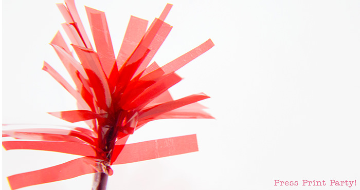 Finished tassel cupcake toppers.