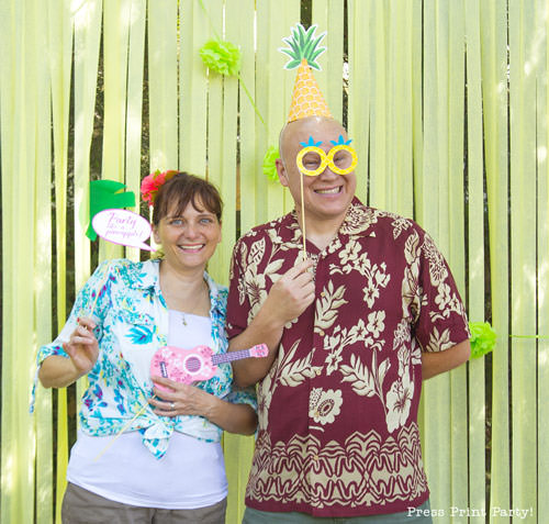 Party like a Pineapple -Pineapple party - Luau Party -luau photo booth props - by Press Print Party!