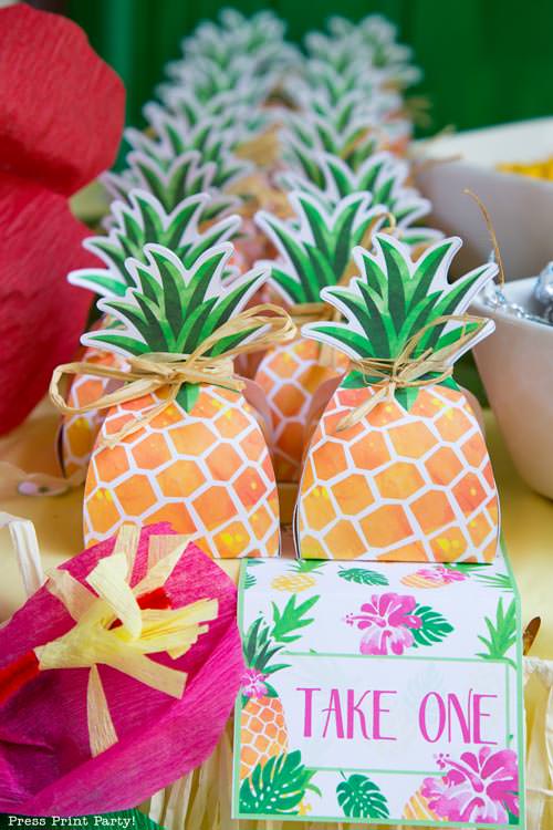 Party like a Pineapple - Pineapple favor box - Luau Party - by Press Print Party!
