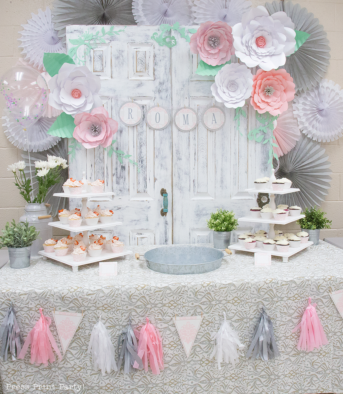 Sweet Vintage Baby Shower Decorations - By Press Print Party!