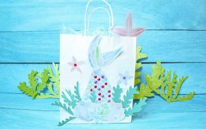Mermaid gift bag DIY with FREE seaweed cut file and printables - By Press Print Party and Abbi Kirsten Collections