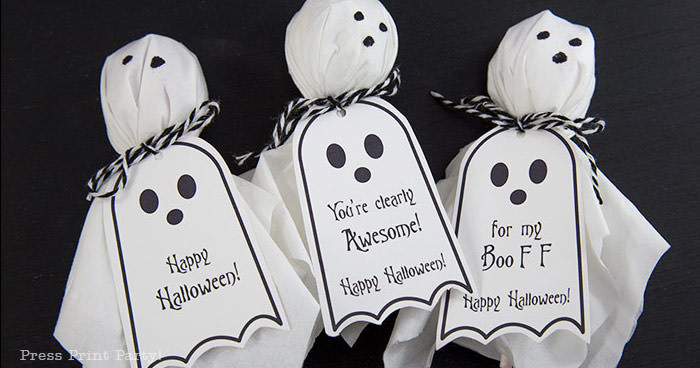 Set of 6 Hang Tags~Halloween Ghostly Ghoul's~Gift Tags~Scrapbooking~Card's~#77R 