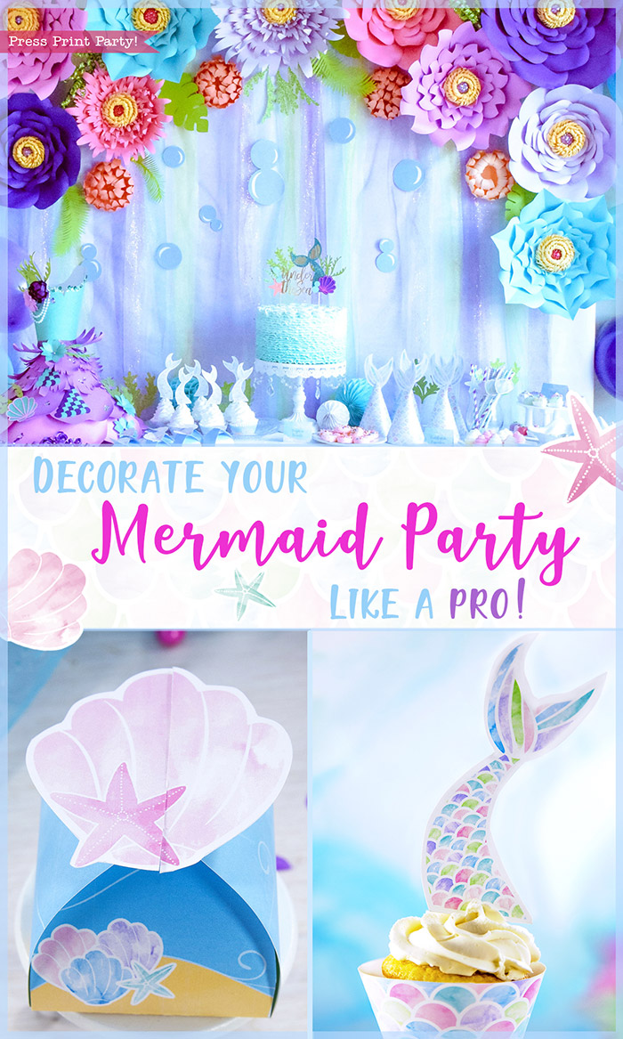 Decorate your Mermaid Party like a Pro [ DIY ] - by Press Print Party!