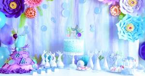 Decorate your Mermaid Party like a Pro! by Press Print Party! Mermaid Theme - Mermaid party ideas -supplies -little mermaid birthday cake