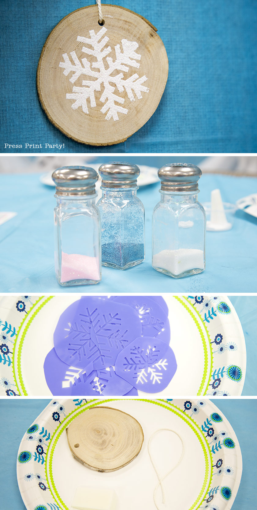 Rustic Wood Snowflake Ornament DIY - By Press Print Party!