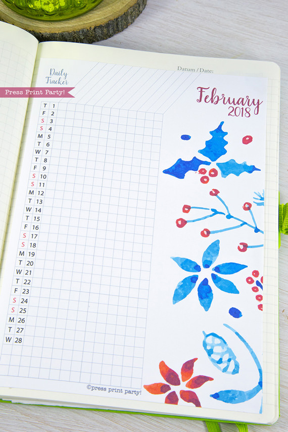 Bullet Journal Printables Calendar : Calendar set bullet journals printable watercolor Bullet Journal Printables Calendar : Calendar set bullet journals printable watercolor