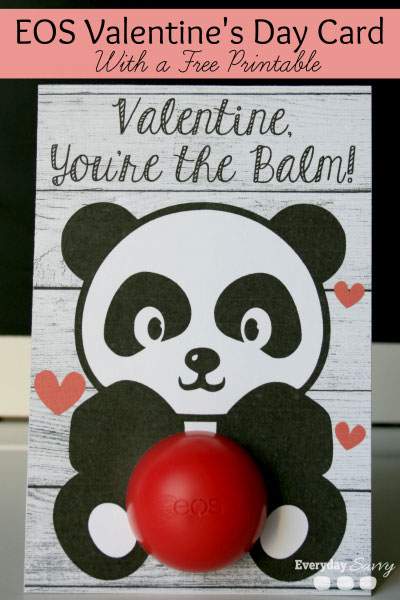 35 Easy No-Candy Valentines with Free Printables by Category - Curated by Press Print Party! panda eos balm printable valentine