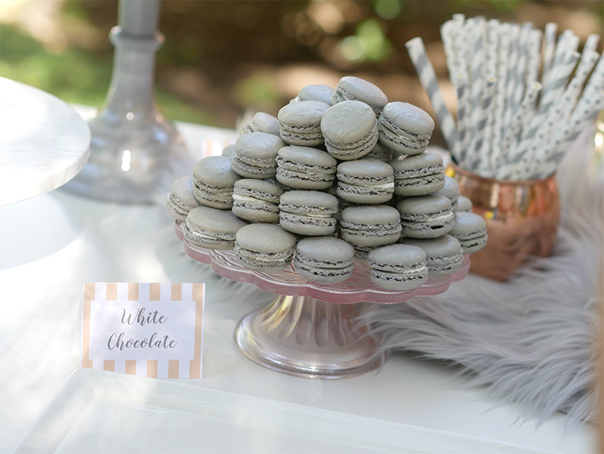 Stunning Peach and Gray Garden Party - Place cards by Press Print Party! - Party design by MINT Event Design - Baby shower - Bridal Shower - Tea Party