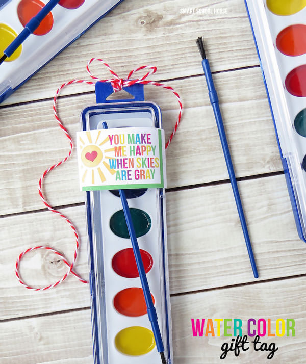 35 Easy No-Candy Valentines with Free Printables by Category - Curated by Press Print Party! watercolor valentines printables wrap for classmates or teacher