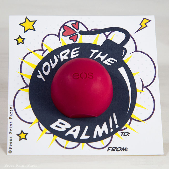 Free EOS Balm Valentine's Day Card Printables - By Press Print Party!