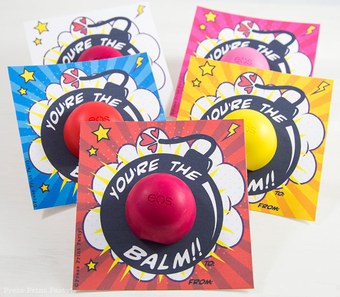 Free EOS Balm Valentine's Day Card Printables - By Press Print Party!