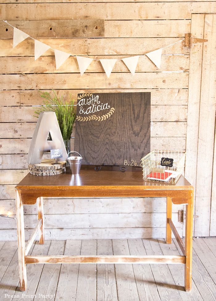 A breathtaking rustic barn wedding - country wedding - Press Print Party! signing table