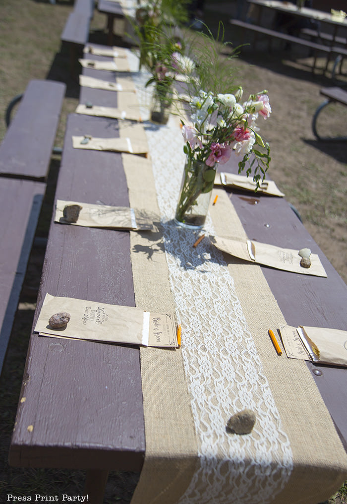 A breathtaking rustic barn wedding - country wedding - Press Print Party! table decorations