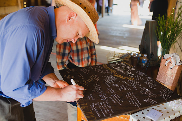 A breathtaking rustic barn wedding - country wedding - Press Print Party! signing table