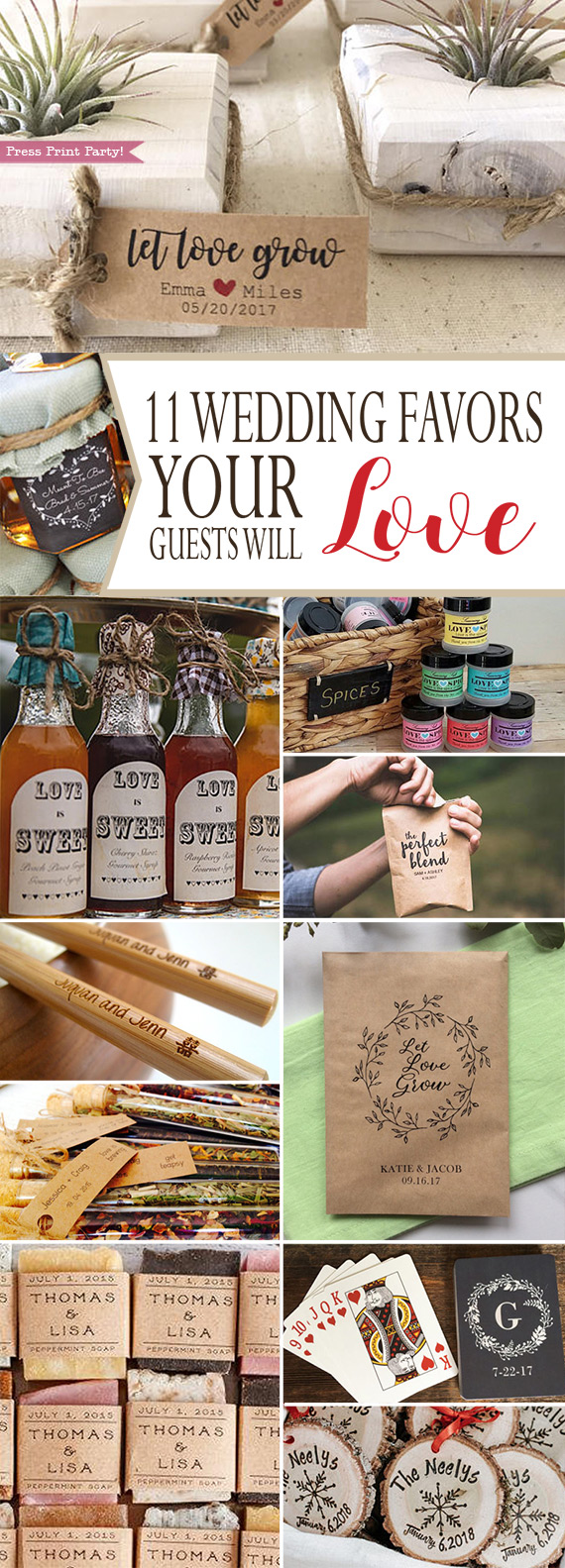 11 Wedding Favors Your Guests Will Love - By Press Print Party!