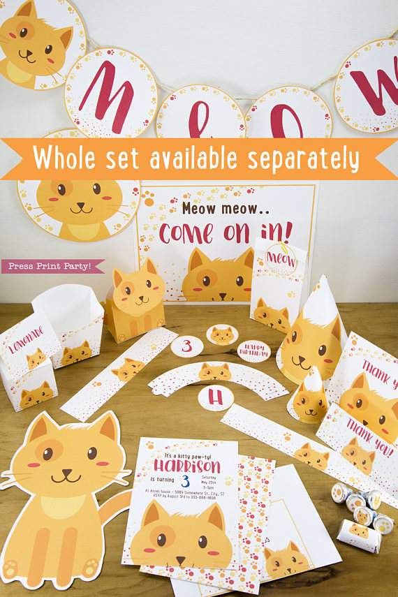 Cat Cupcake Wrappers and Toppers, Boy Tabby - Image 3