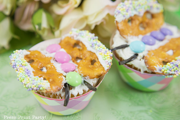 Simple Butterfly Cupcake DIY Decorations, Spring, Easter - Press Print Party!