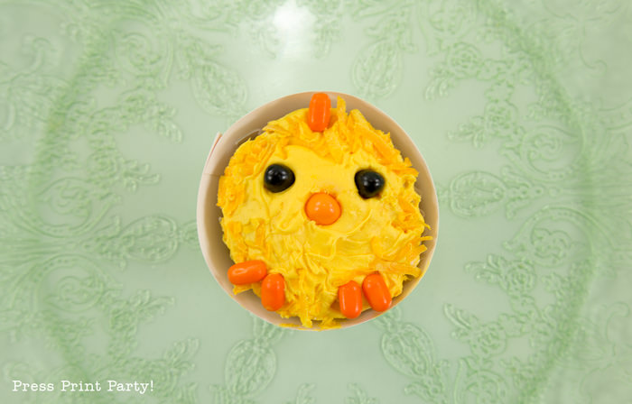 Cute LIttle Chicks Easter Cupcakes Easy DIY - By Press Print Party!