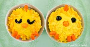 Cute LIttle Chicks Easter Cupcakes Easy DIY - By Press Print Party!