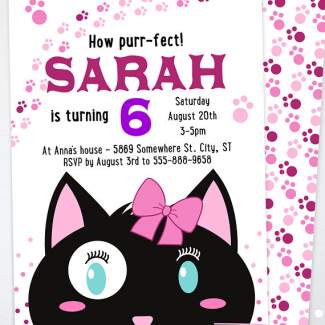 Cat Birthday Invitation Printable, Boy Tabby - Press Print Party