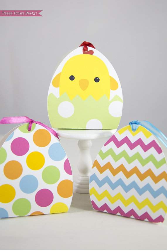 3 adorable Easter treat boxes for baskets - Press Print Party!