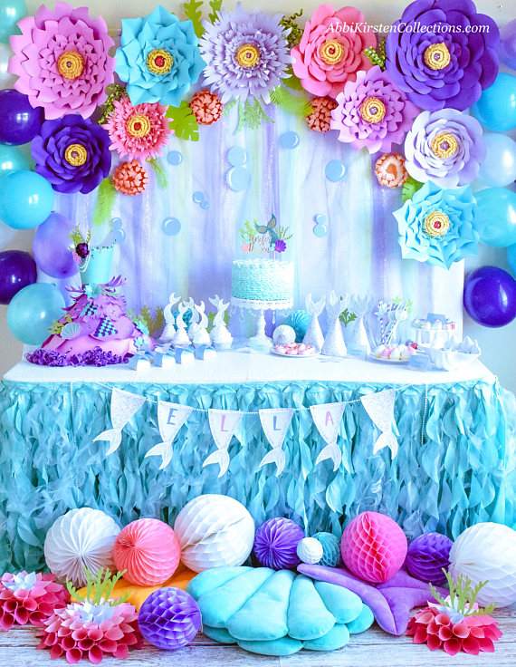 Mermaid Banner Printable, Watercolor - Image 5