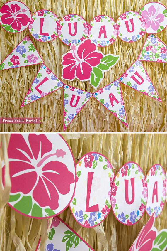 Luau Party Banner Printable