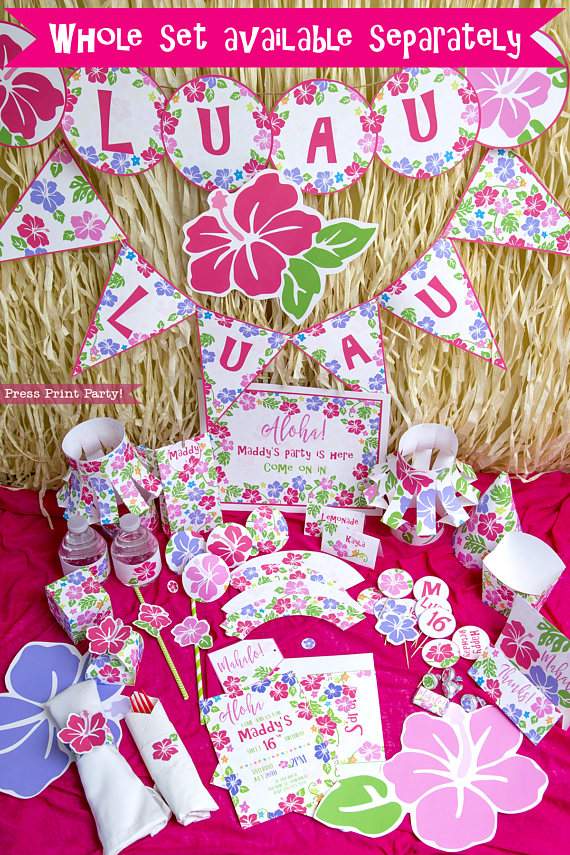 Luau Party Banner Printable - Image 2