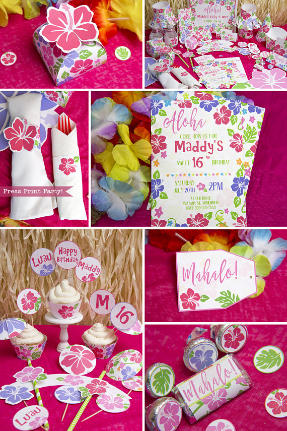 Luau Party Printable Set Hawaiian