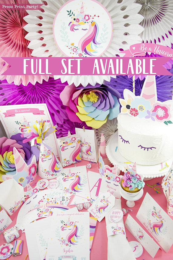 Printable Unicorn Party Favor Topper - TINSELBOX