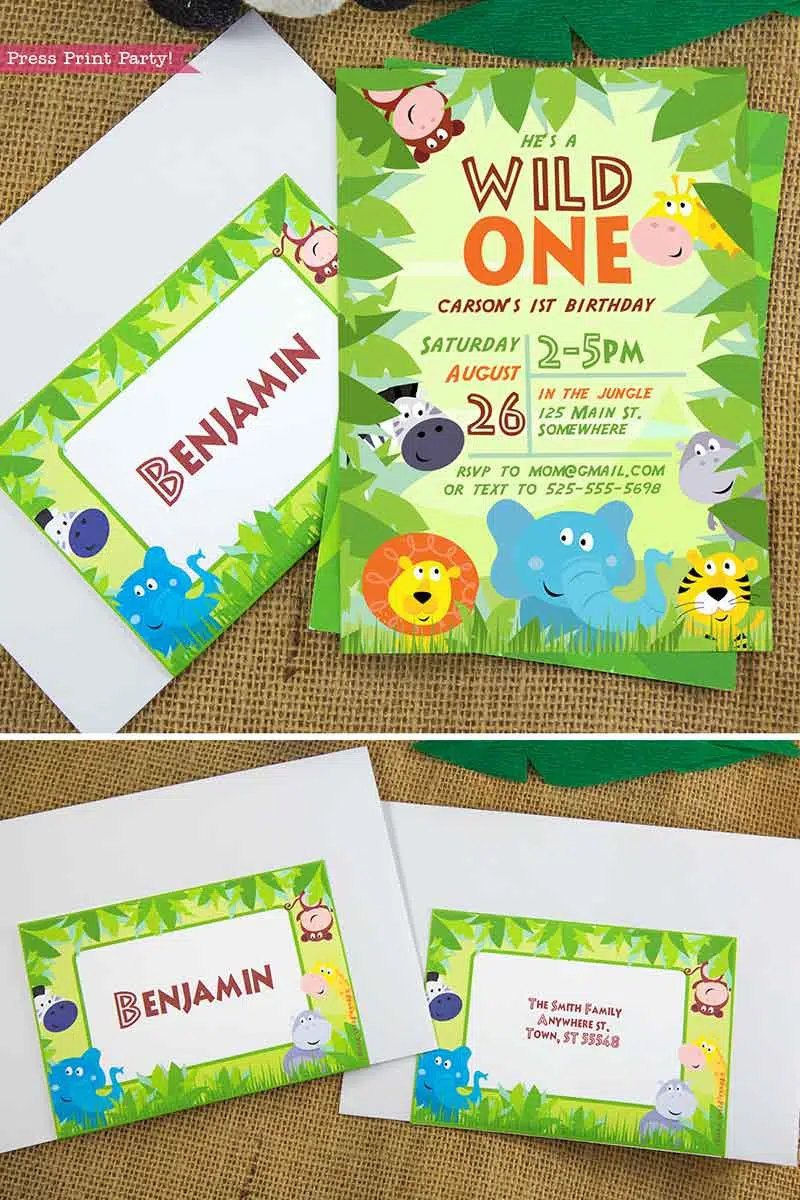 Jungle Safari Wild One Birthday Chip Bag Digital File DIY