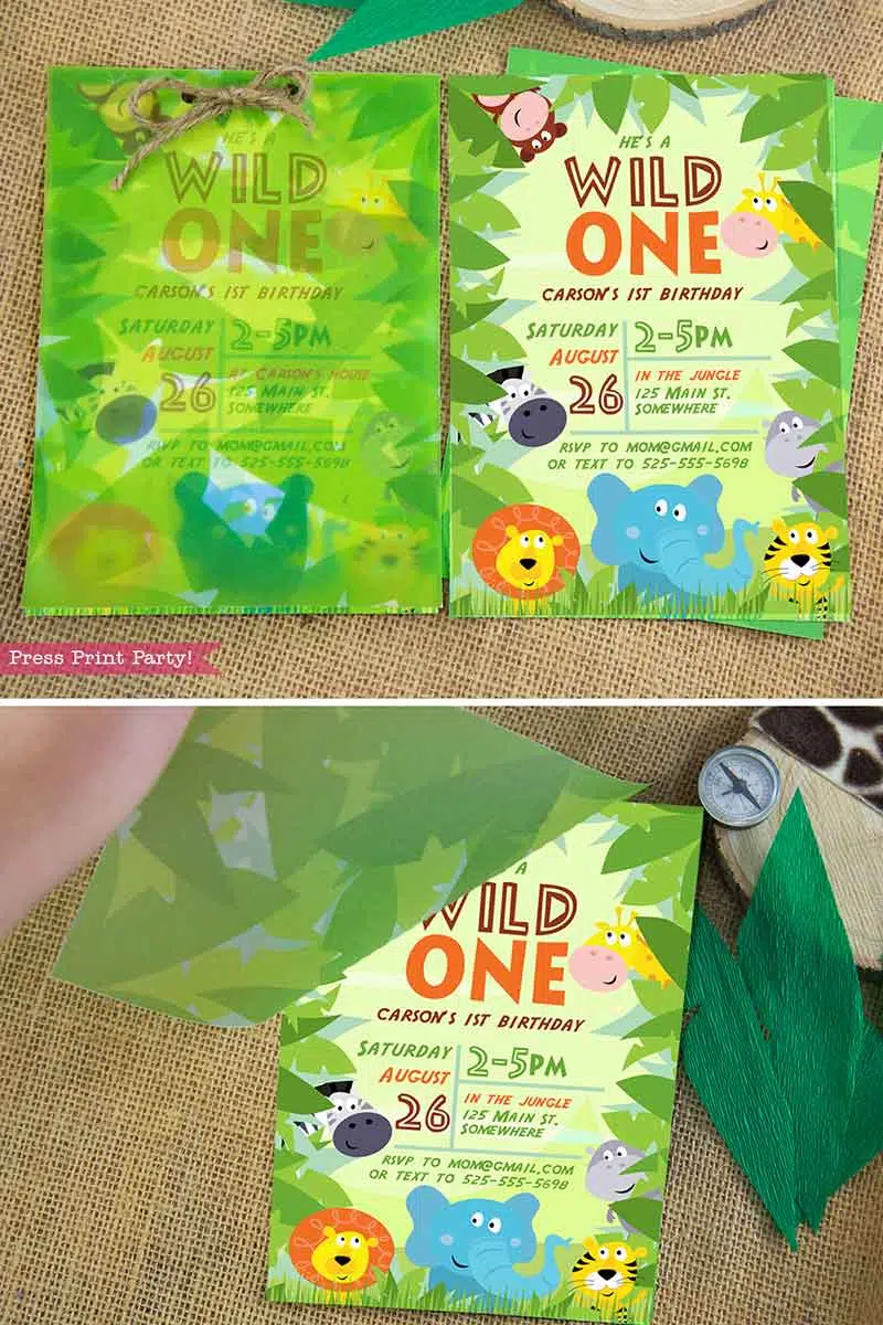 Jungle Safari Wild One Birthday Chip Bag Digital File DIY