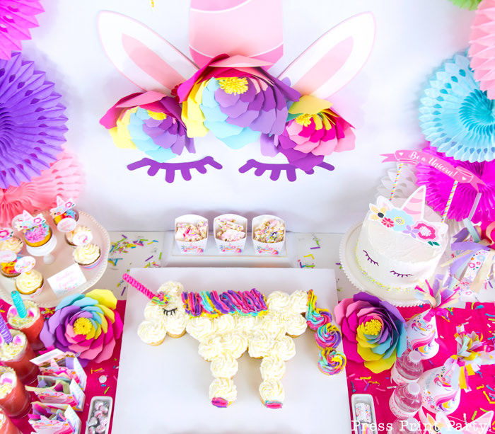 Truly Magical Unicorn Birthday Party Decorations DIY - By Press Print Party!