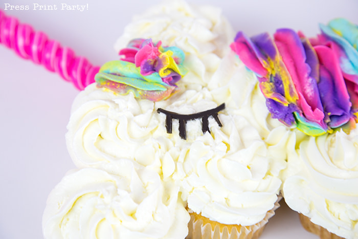 Truly Magical Unicorn Birthday Party Decorations DIY - By Press Print Party! Unicorn cupcake cake