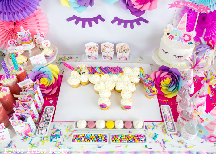 Truly Magical Unicorn Birthday Party Decorations DIY - By Press Print Party!