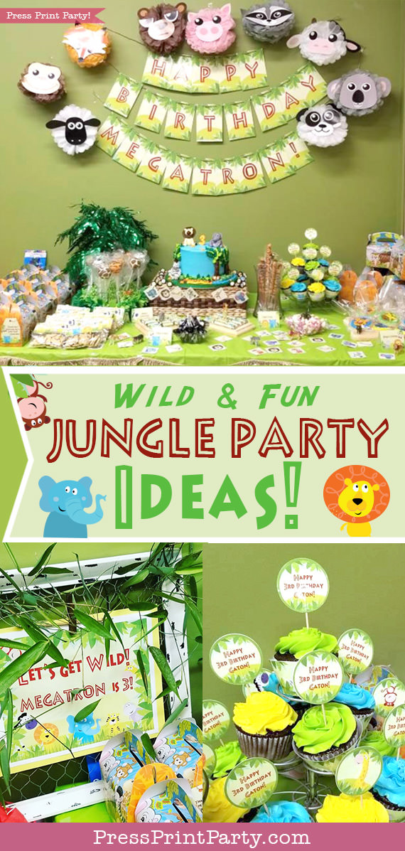 Wild and Fun Jungle Party Ideas. With the full dessert table.