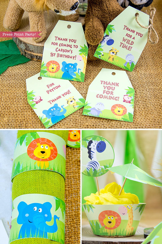 Jungle Party Decorations - Birthday Printables - Press Print Party!