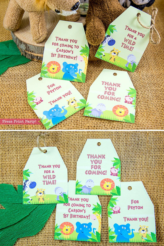 Jungle Safari Favor Tags Printables - Press Print Party