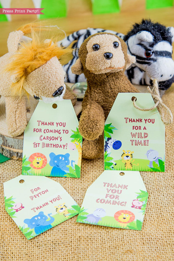 safari themed party favor tags printables favor tags