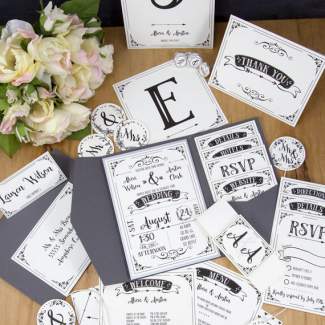 Rustic Wedding Invitations Printable Set - Press Print Party!
