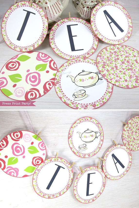 tea party round banner