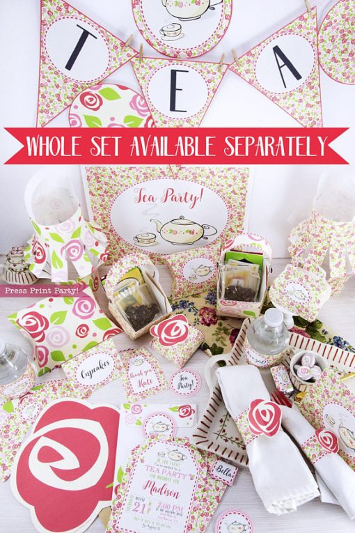 Tea Party Printable set by Press Print Party!