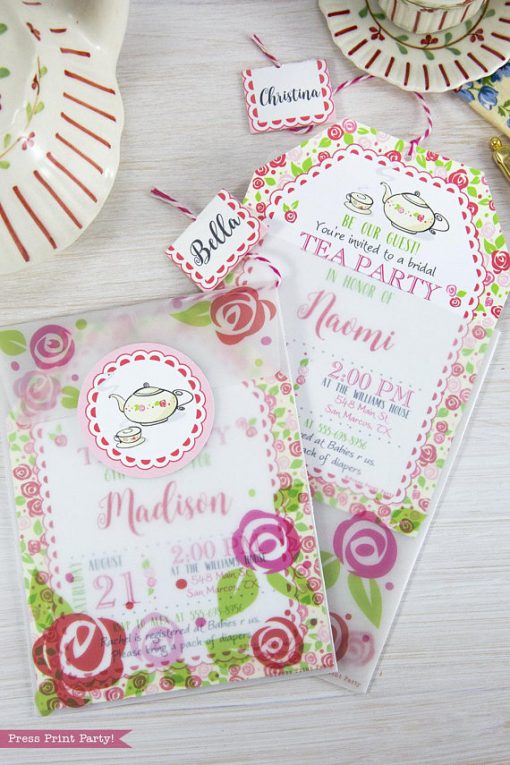 Tea Party Baby Shower Invitation Printables, A Baby is Brewing