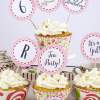 Tea Party Cupcake Toppers and Cupcake Wrappers Printables, Tea Party Cupcake wraps