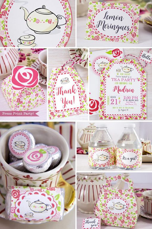 Tea Party Printables, Tea Party Decorations